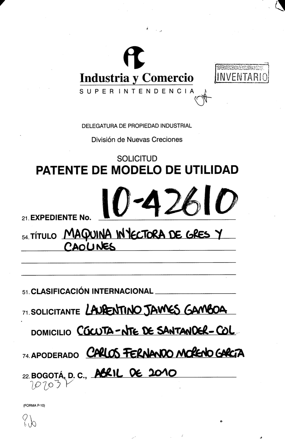 MAQUINA INYECTORA DE GRES Y CAOLINES