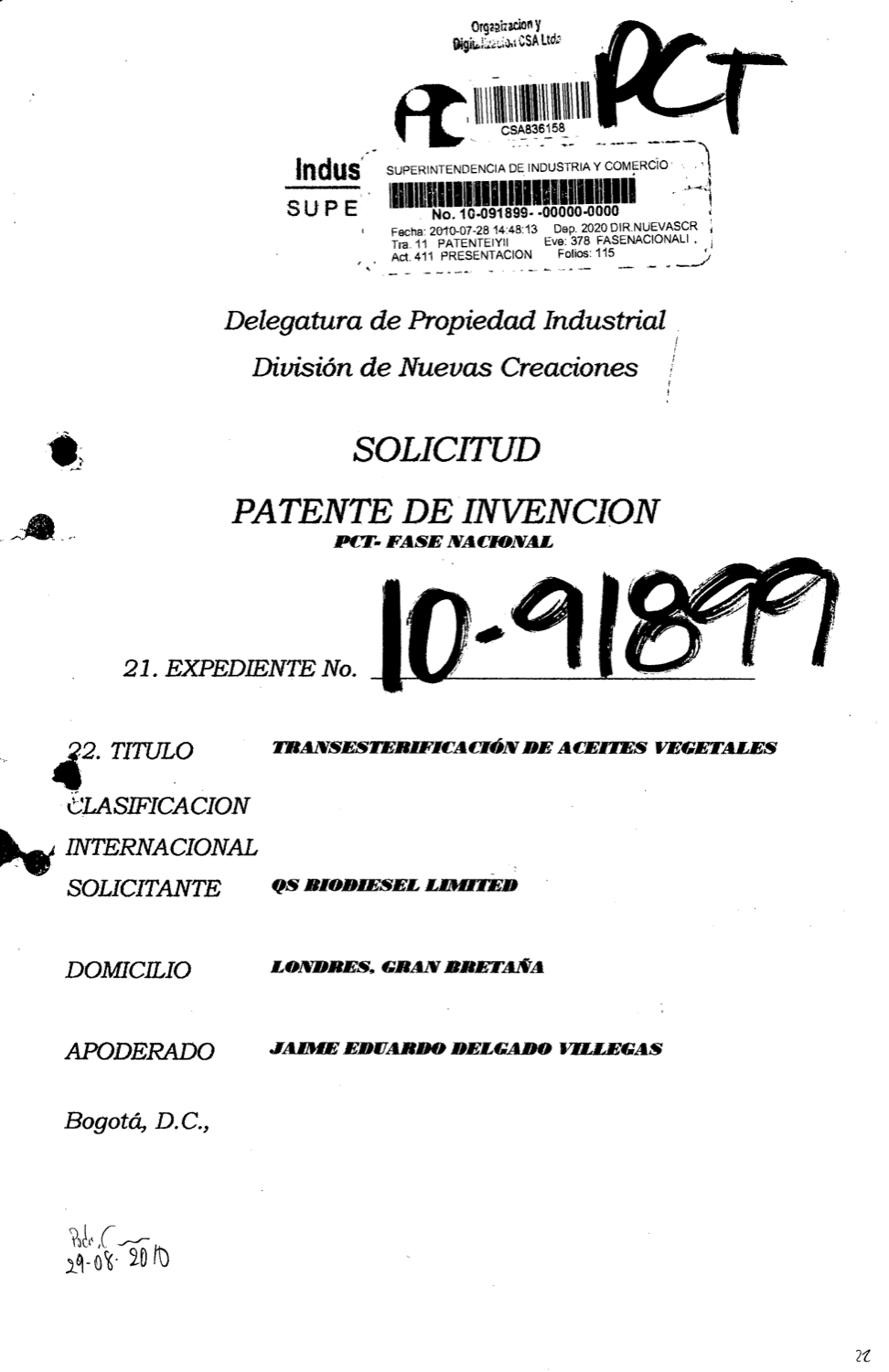 TRANSESTERIFICACION DE ACEITES VEGETALES