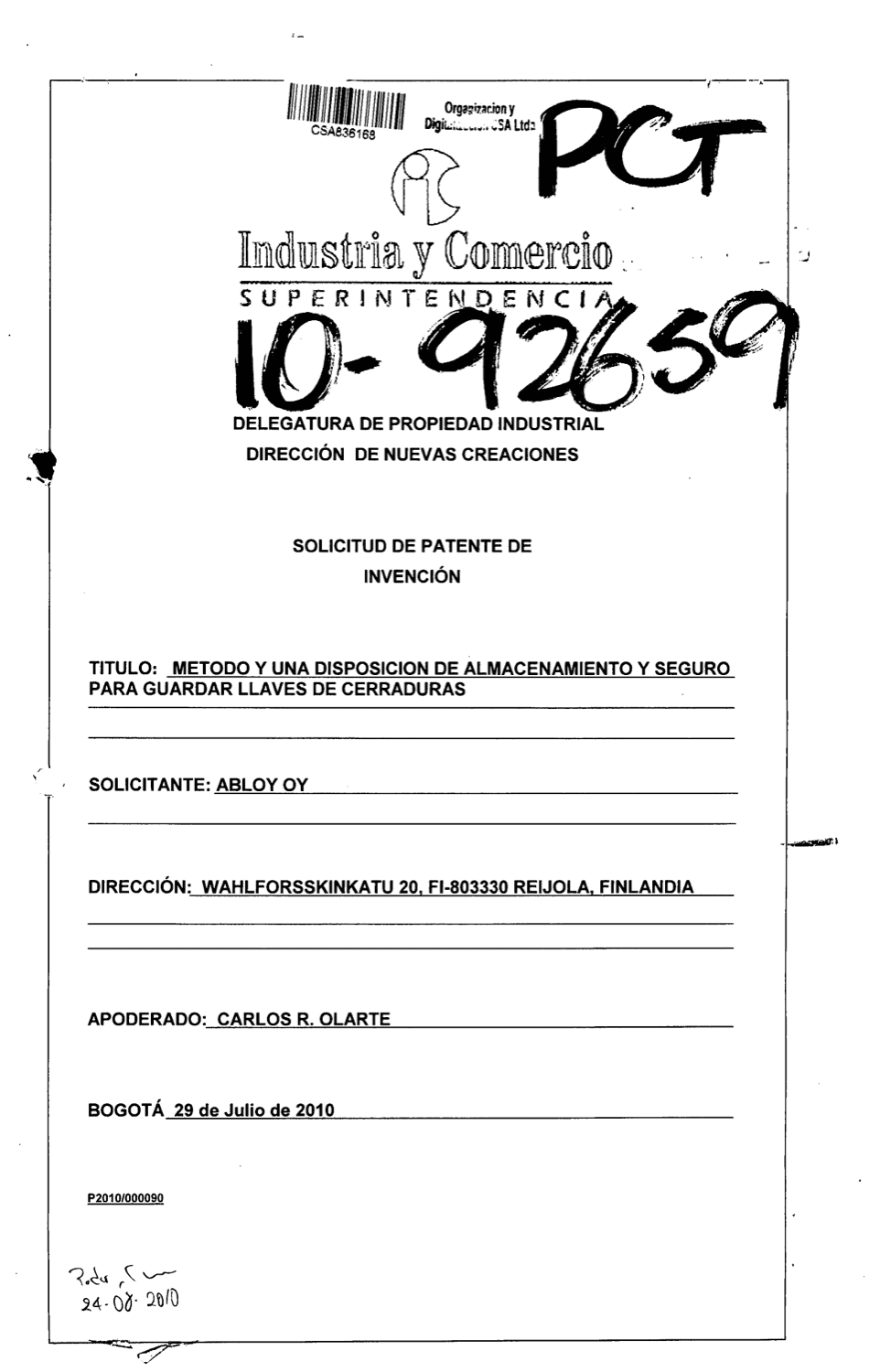 DISPOSICION DE ALMACENAMIENTO Y ASEGURAMIENTO DE LLAVES DE CERRADURAS