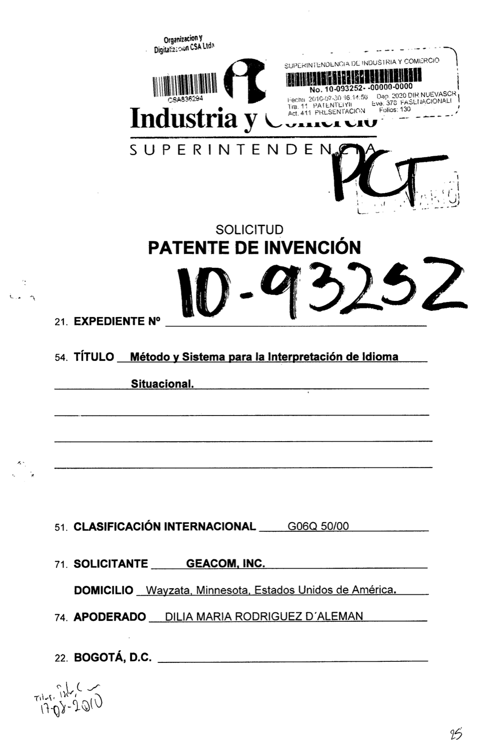 MÉTODO PARA LA INTERPRETACION DE LENGUAJE CON INTERFACES DE COMUNICACIÓN PARA FACILITAR PROCESO DE ENTREVISTA ENTRE DOS PARTES QUE HABLAN DIFERENTE IDIOMA