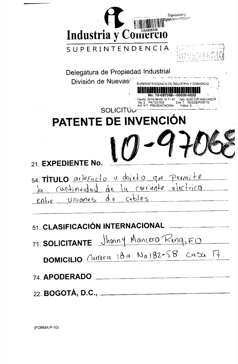 ARTEFACTO U OBJETO QUE PERMITE LA CONTINUIDAD DE LA CORRIENTE ELECTRICA
