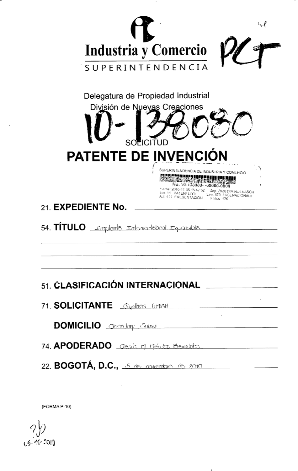 IMPLANTE INTERVERTEBRAL EXPANSIBLE