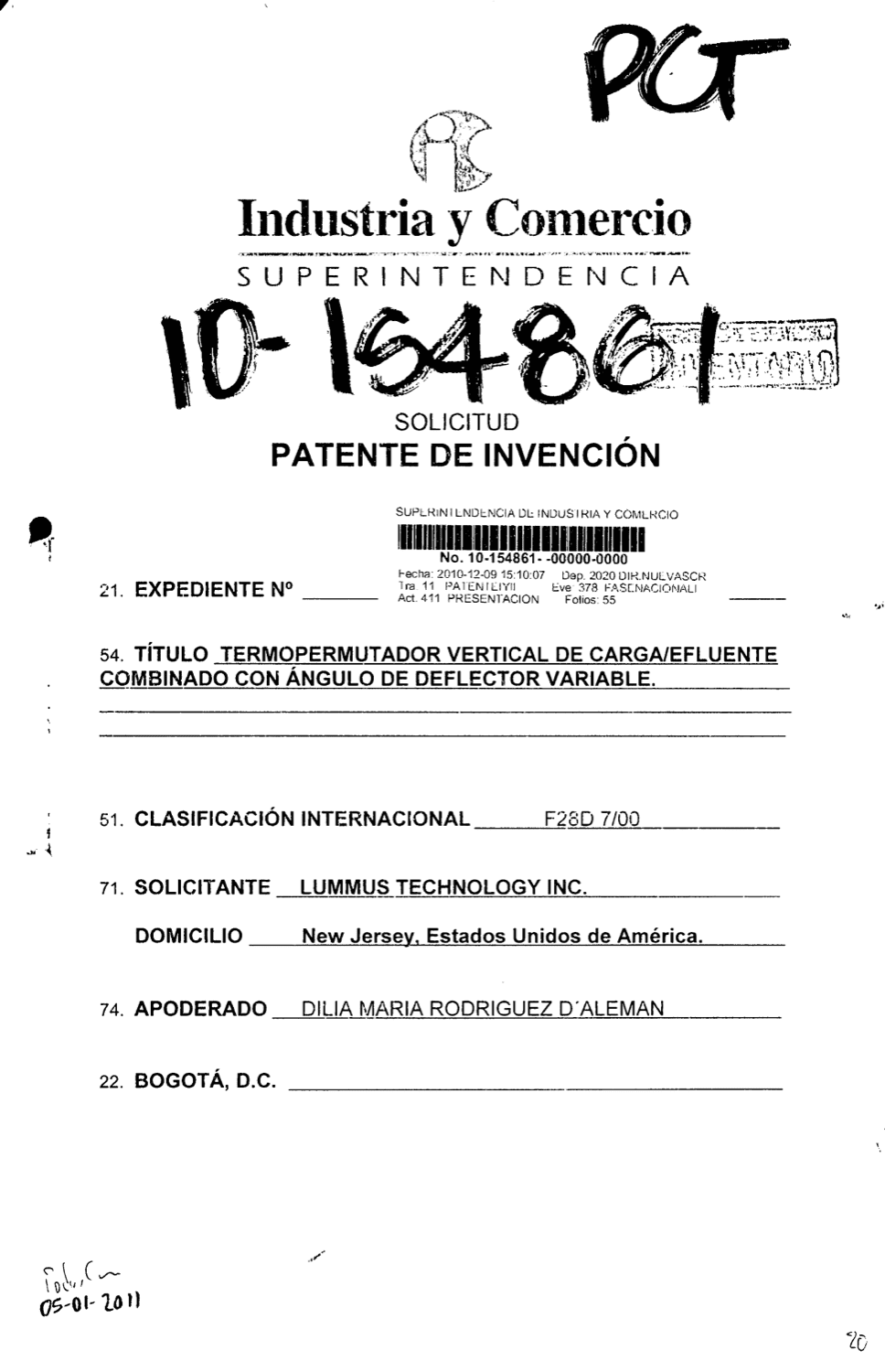 INTERCAMBIADOR DE CALOR VERTICAL DE CARGA/EFLUENTE COMBINADO CON ÁNGULO DE DEFLECTOR VARIABLE
