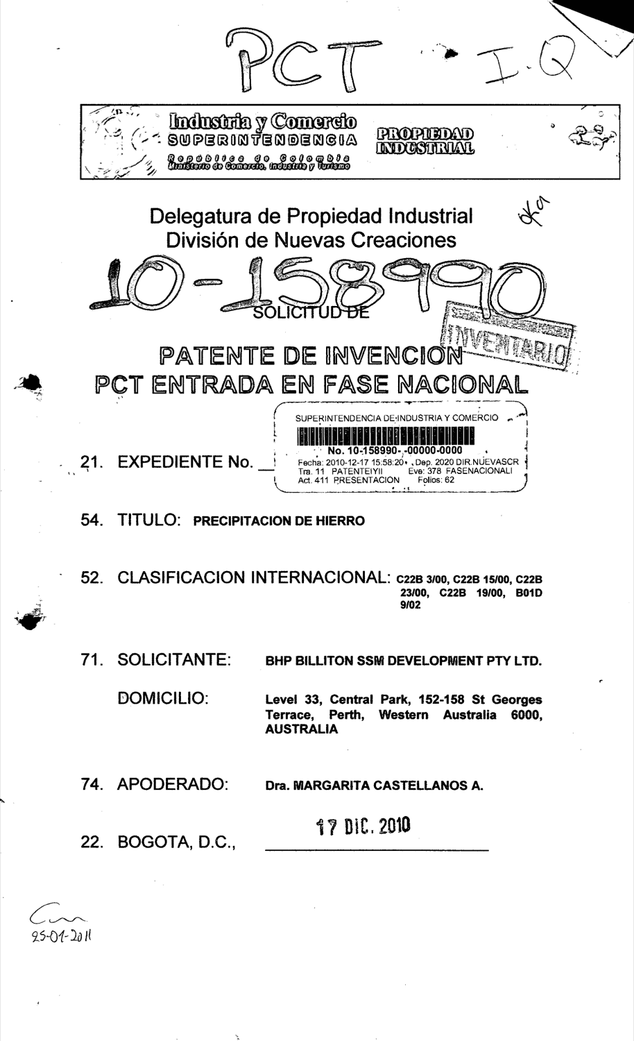 PRECIPITACION DE HIERRO