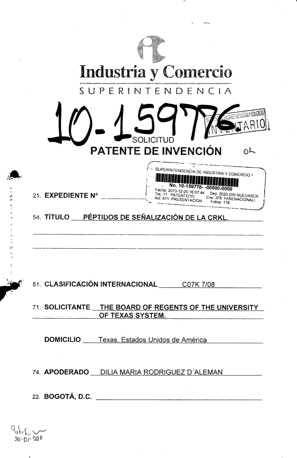 PEPTIDOS DE SEÑALIZACION DE LA CRKL