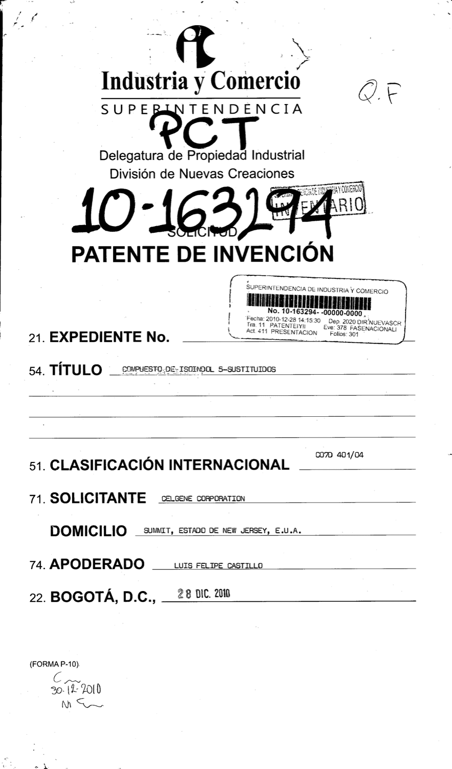 COMPUESTOS DE ISOINDOL 5-SUSTITUIDOS
