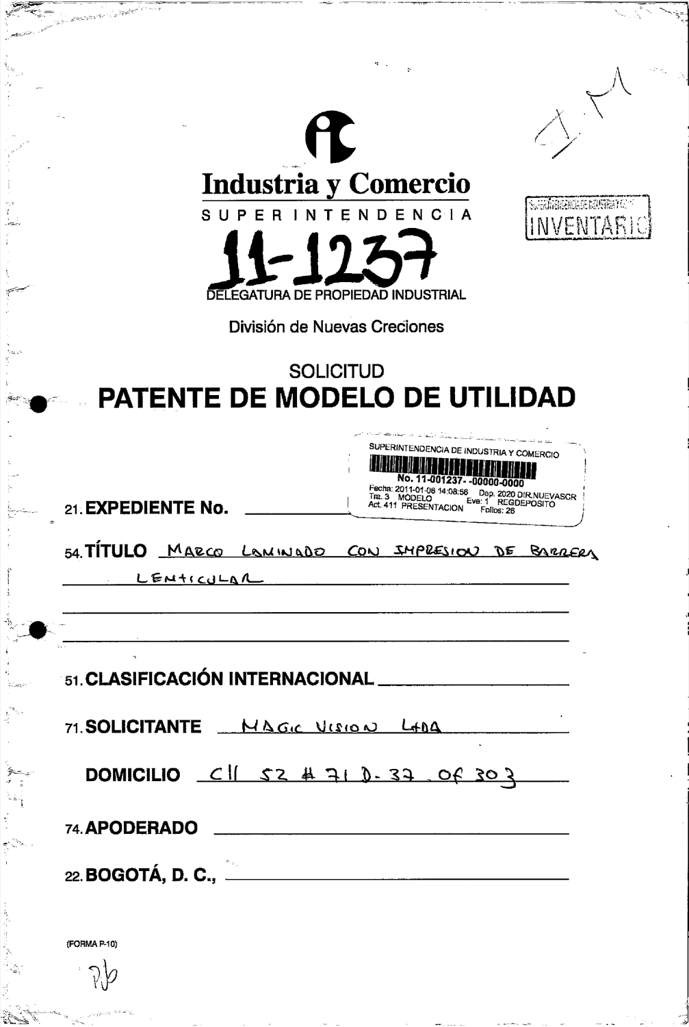 MARCO LAMINADO CON IMPRESION DE BARRERA
