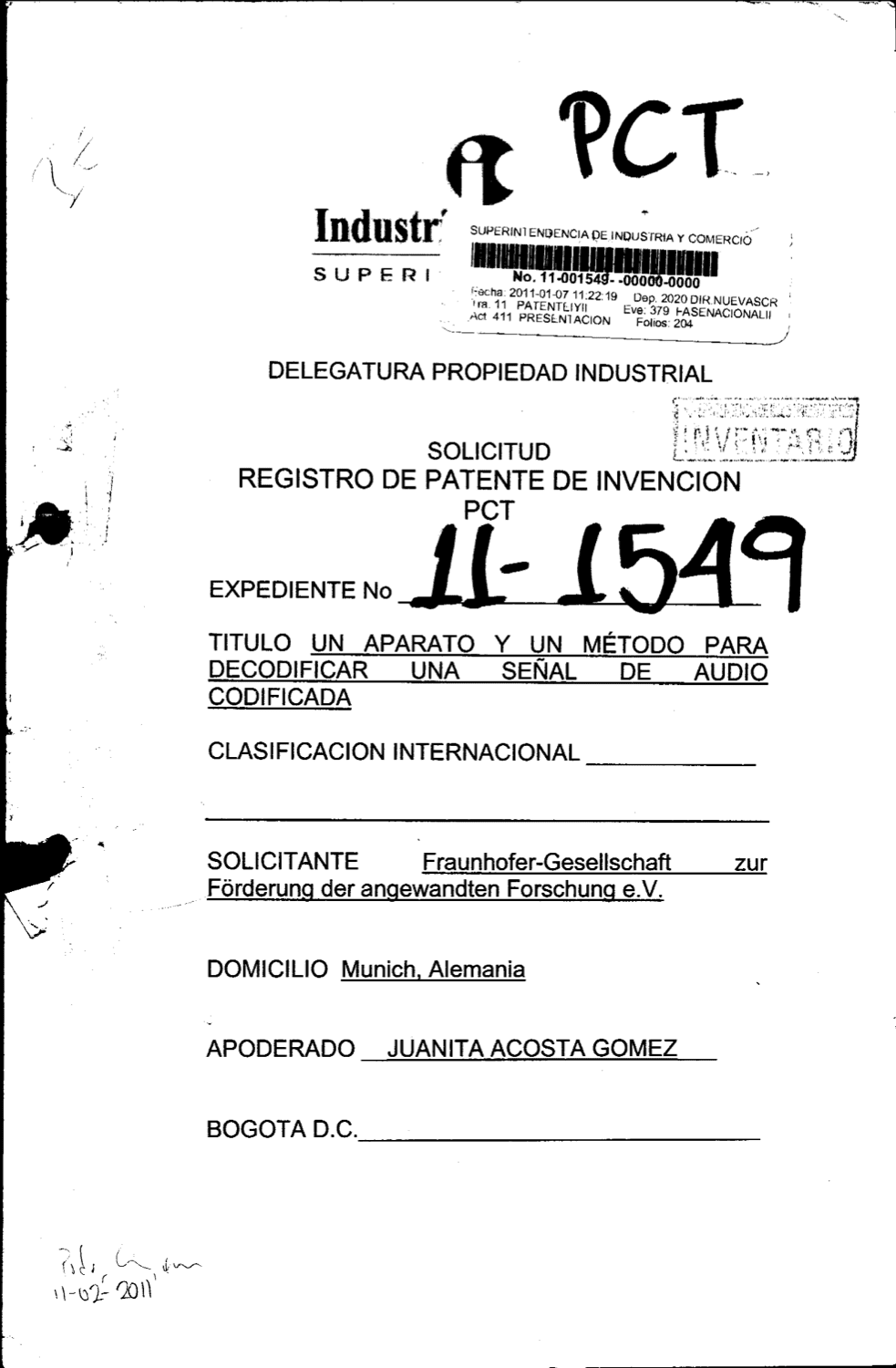 UN MÉTODO PARA DECODIFICAR UNA SEÑAL DE AUDIO CODIFICADA