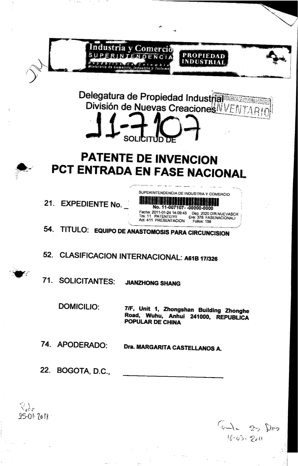 EQUIPO DE ANASTOMOSIS PARA CIRCUNCISIÓN