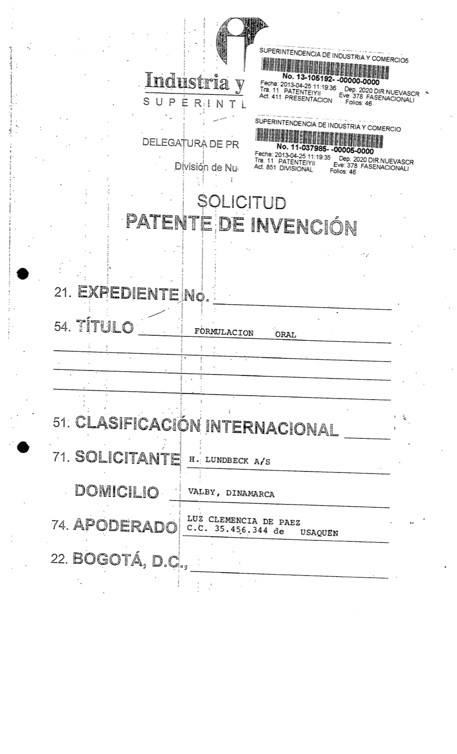 FORMULACION ORAL