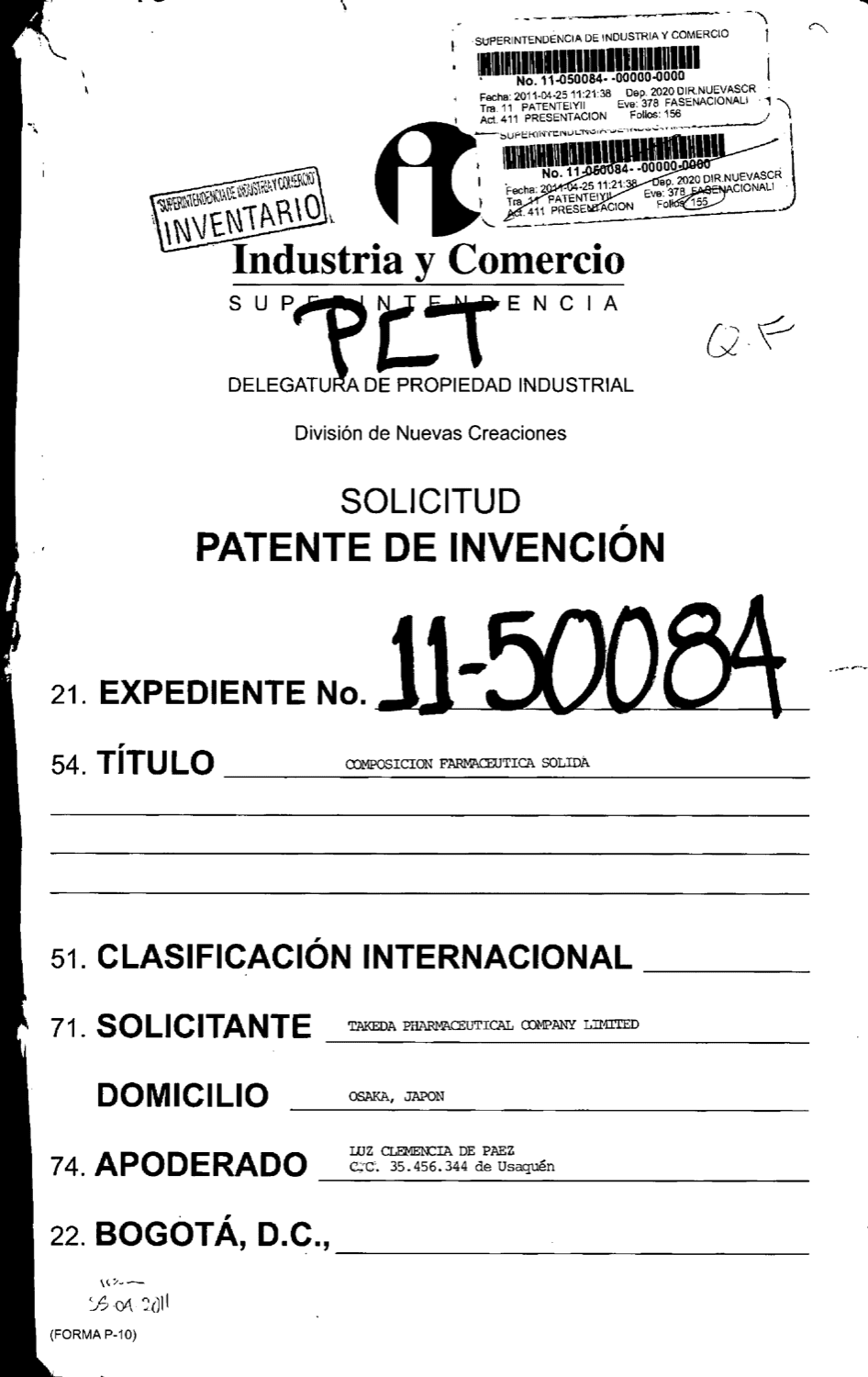 COMPOSICION FARMACEUTICA SOLIDA