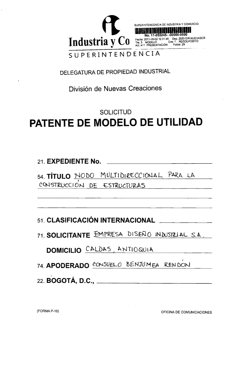 NUDO MULTIDIRECCIONAL PARA LA CONSTRUCCION DE ESTRUCTURAS