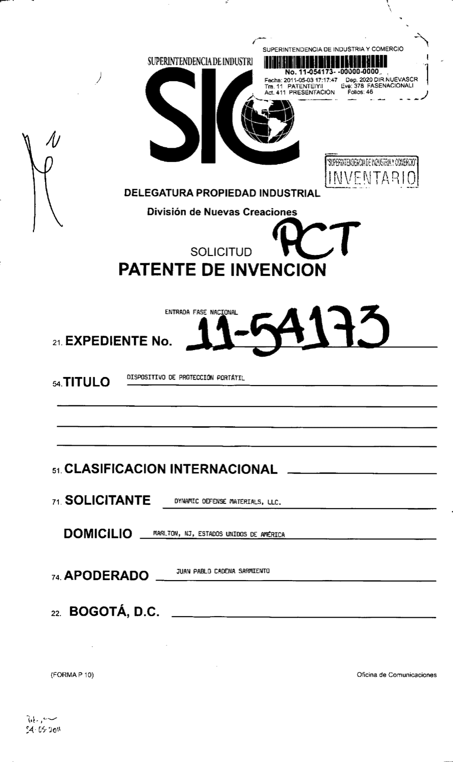 MÓDULO DE PROTECCIÓN PARA DESARMAR UN PROYECTIL BALÍSTICO
