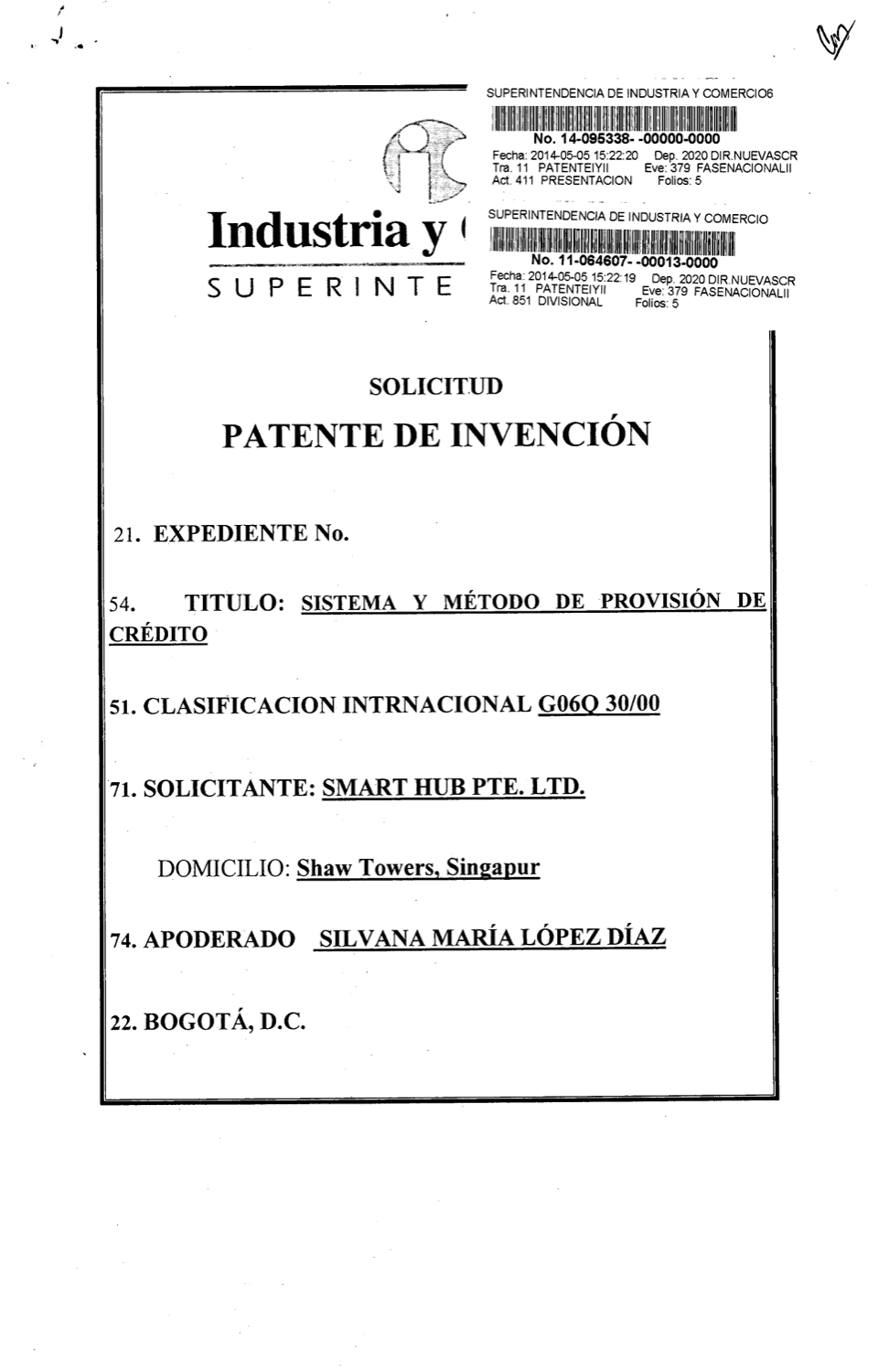 SISTEMA Y MÉTODO DE PROVISIÓN DE CRÉDITO