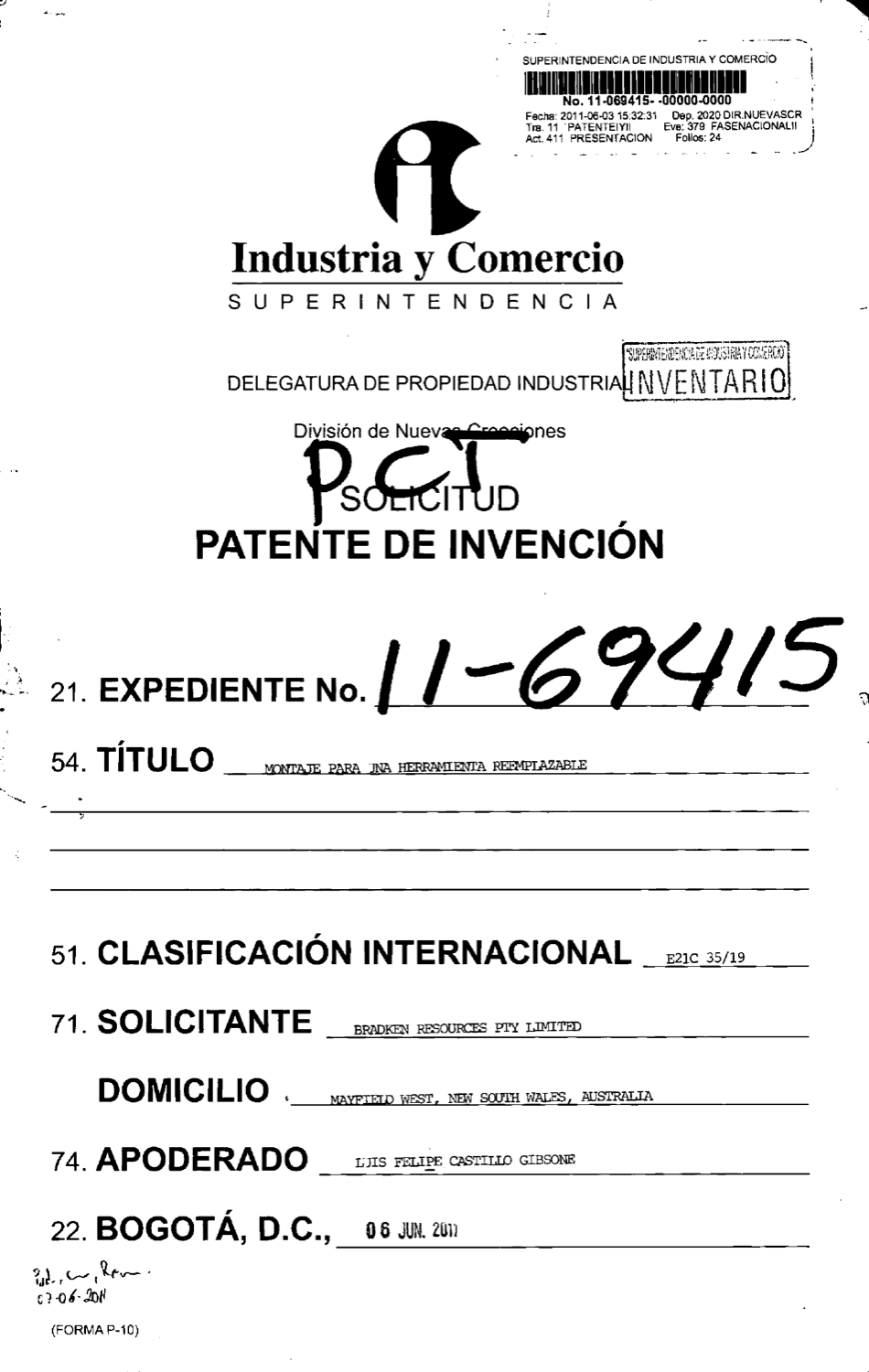 MONTAJE PARA UNA HERRAMIENTA REEMPLAZABLE