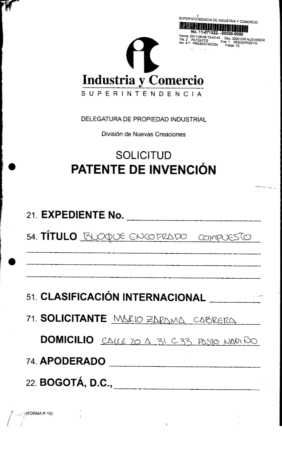 BLOQUE ENCOFRADO COMPUESTO