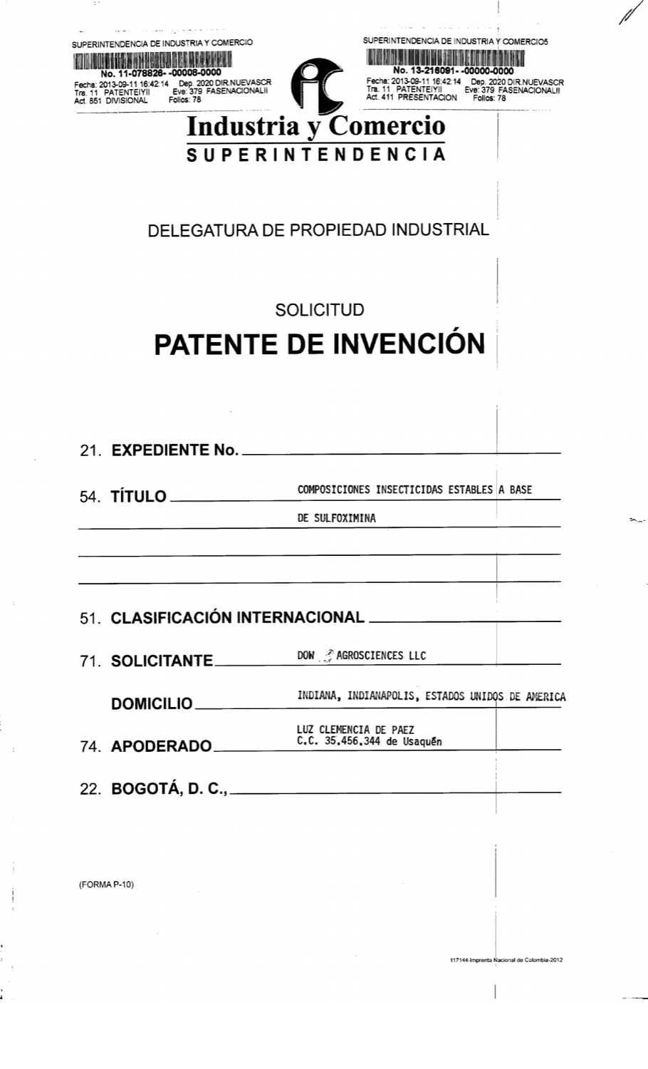 COMPOSICIONES INSECTICIDAS ESTABLES A BASE DE SULFOXIMINA