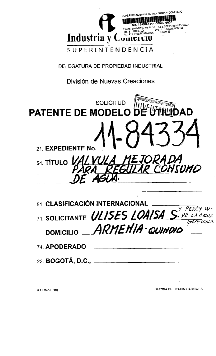 VÁLVULA MEJORADA PARA REGULAR CONSUMO DE AGUA