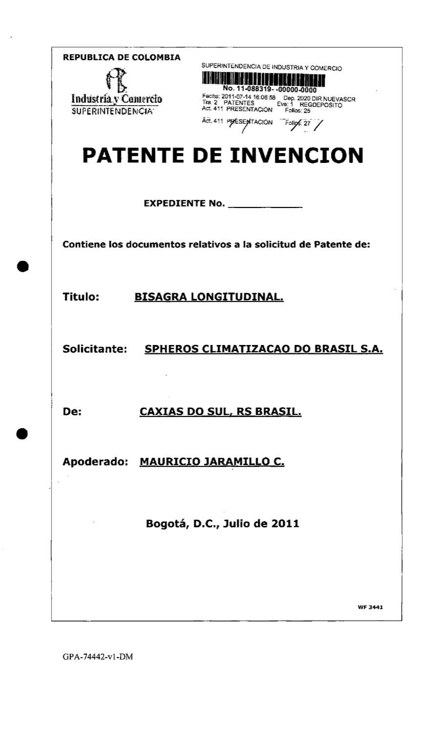 BISAGRA LONGITUDINAL EN PERFIL