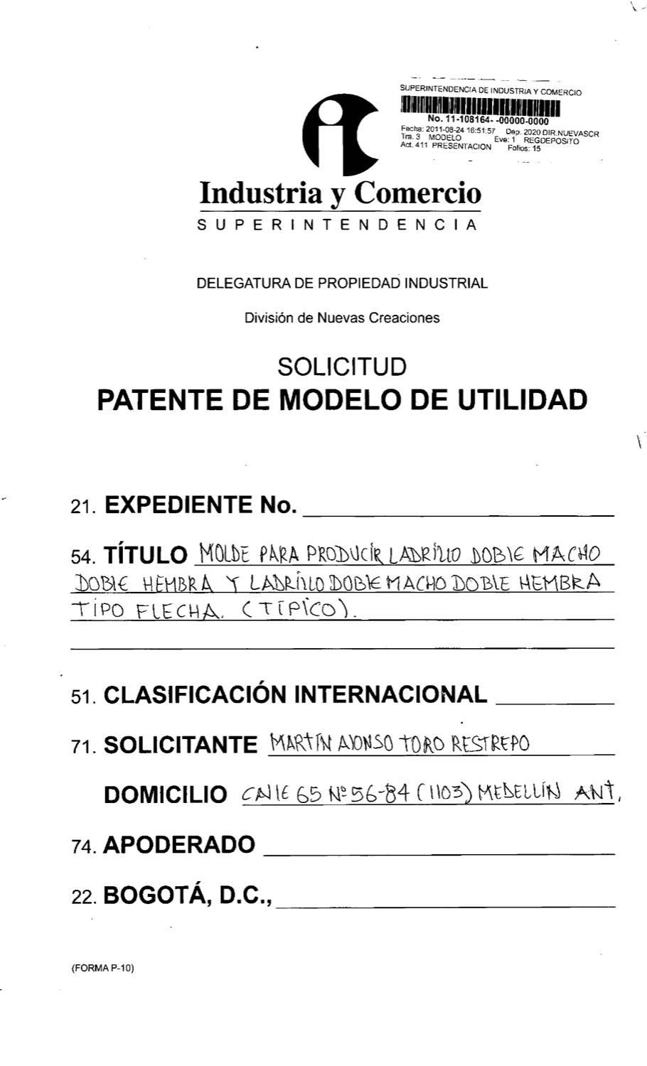 MOLDE TIPO FLECHA TÍPICO