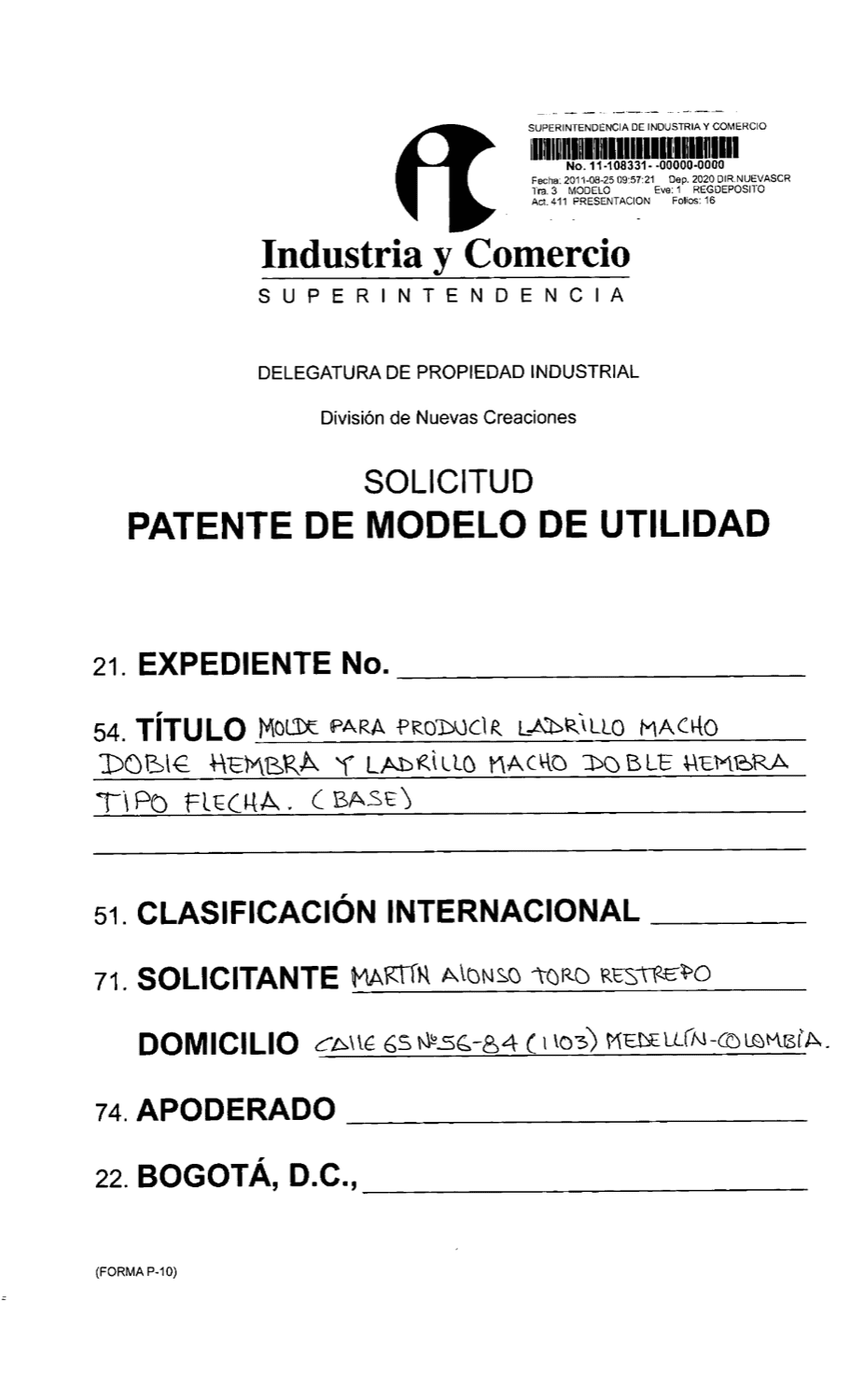 MOLDE TIPO FLECHA BASE