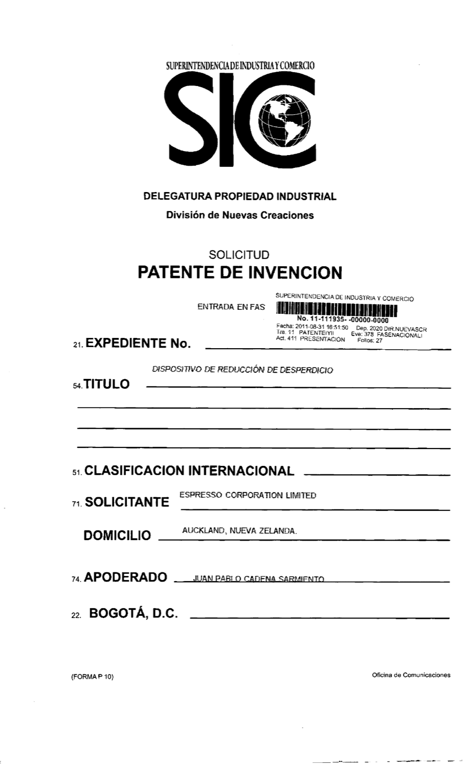 DISPOSITIVO DE REDUCCIÓN DE DESPERDICIO