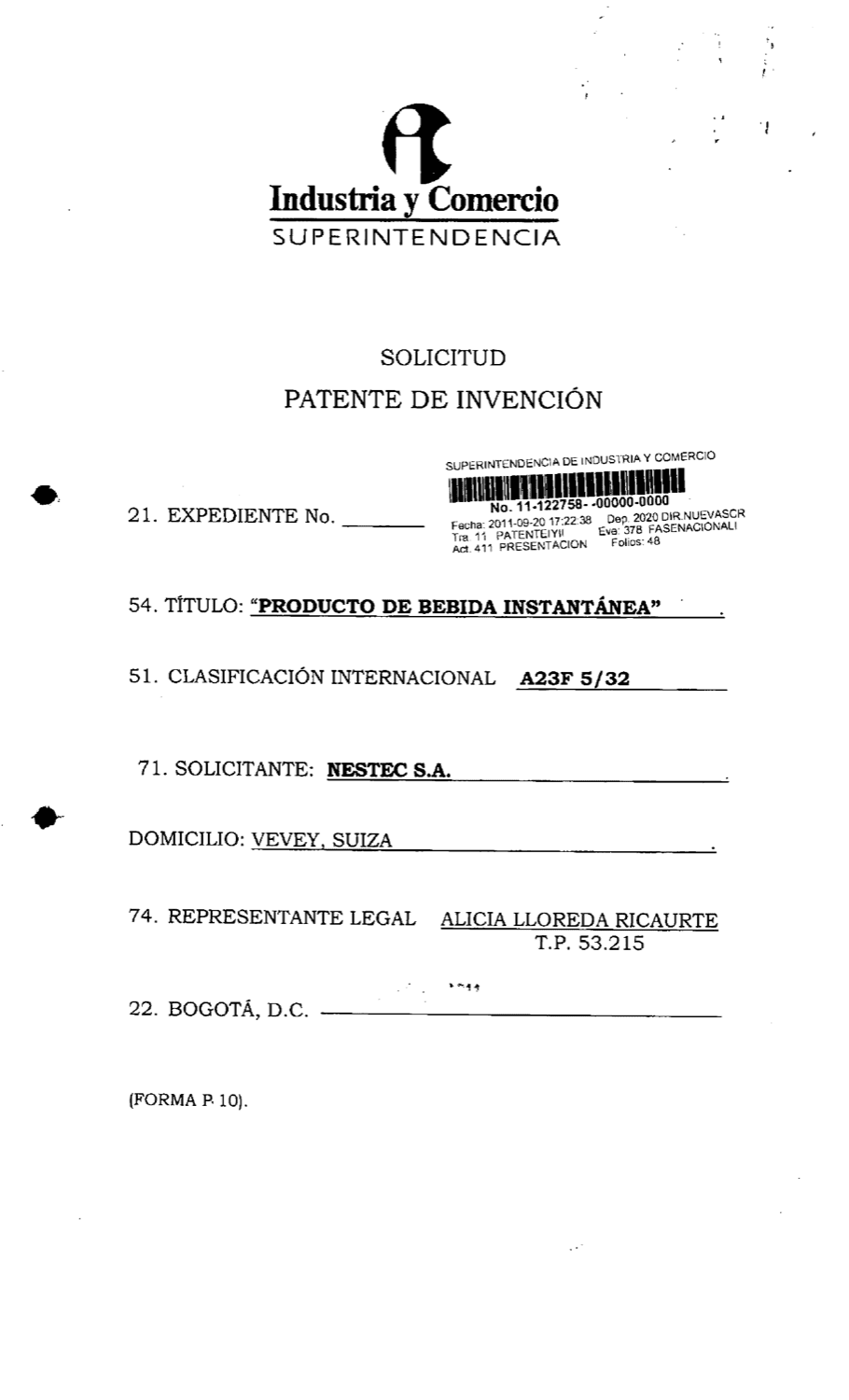 PRODUCTO DE BEBIDA INSTANTÁNEA