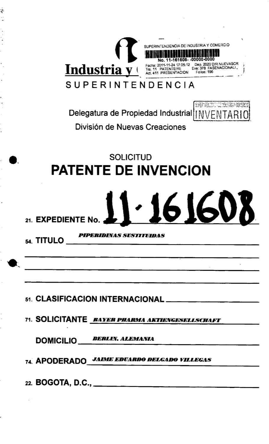PIPERIDINAS SUSTITUIDAS