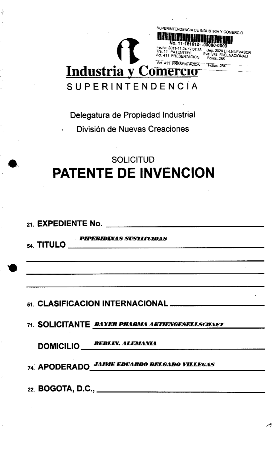 PIPERIDINAS SUSTITUIDAS