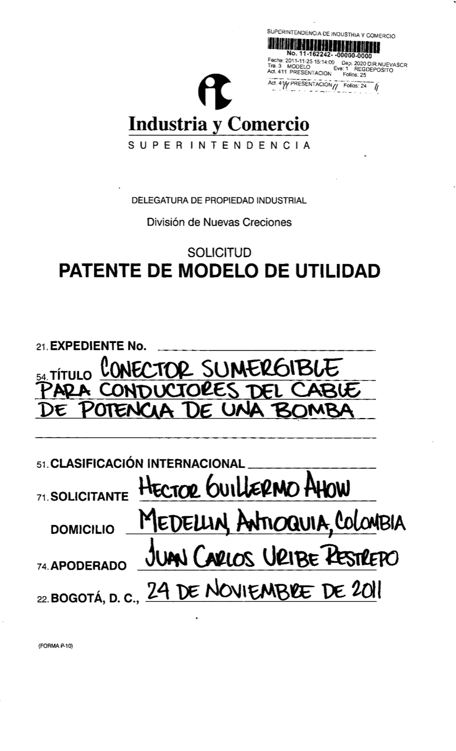 CONECTOR SUMERGIBLE PARA CONDUCTORES DEL CABLE DE POTENCIA DE UNA BOMBA
