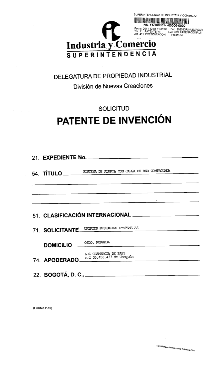 MÉTODO DE ALERTA CON CARGA DE RED CONTROLADA