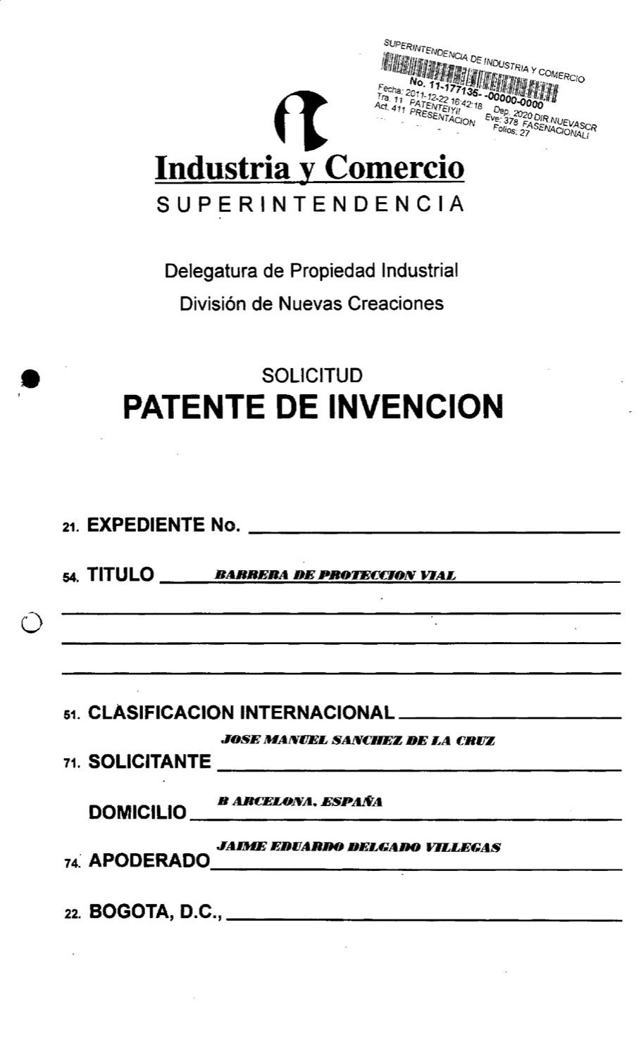 BARRERA DE PROTECCIÓN VÍAL