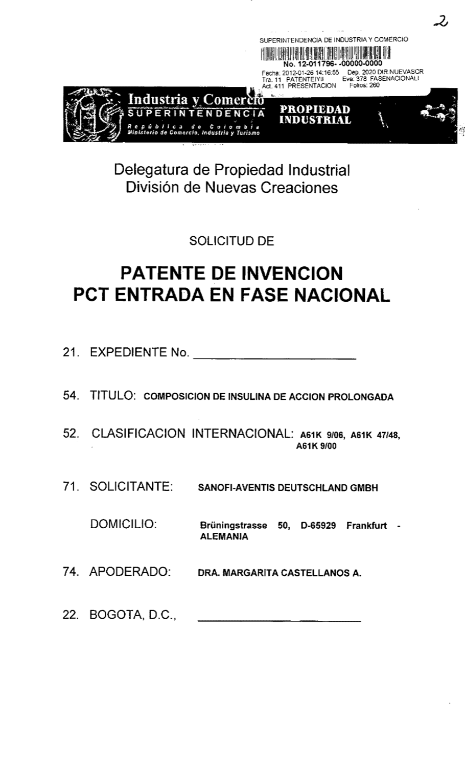COMPOSICION DE INSULINA DE ACCION PROLONGADA