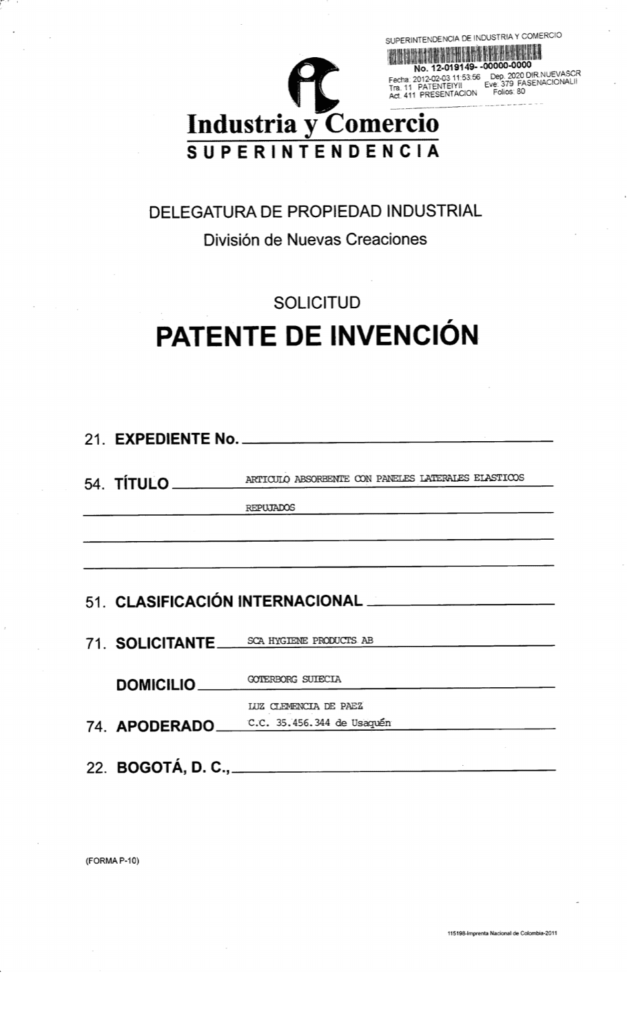 ARTICULO ABSORBENTE CON PANELES LATERALES ELÁSTICOS REPUJADOS