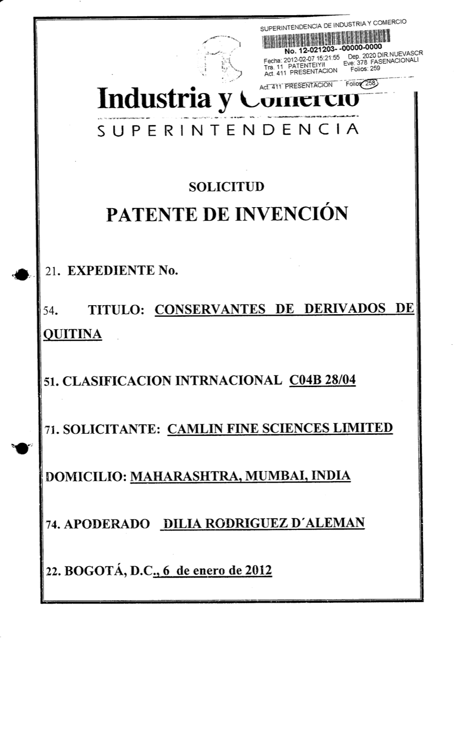 PROCESO PARA PRODUCIR UN DERIVADO DE QUITOSANO