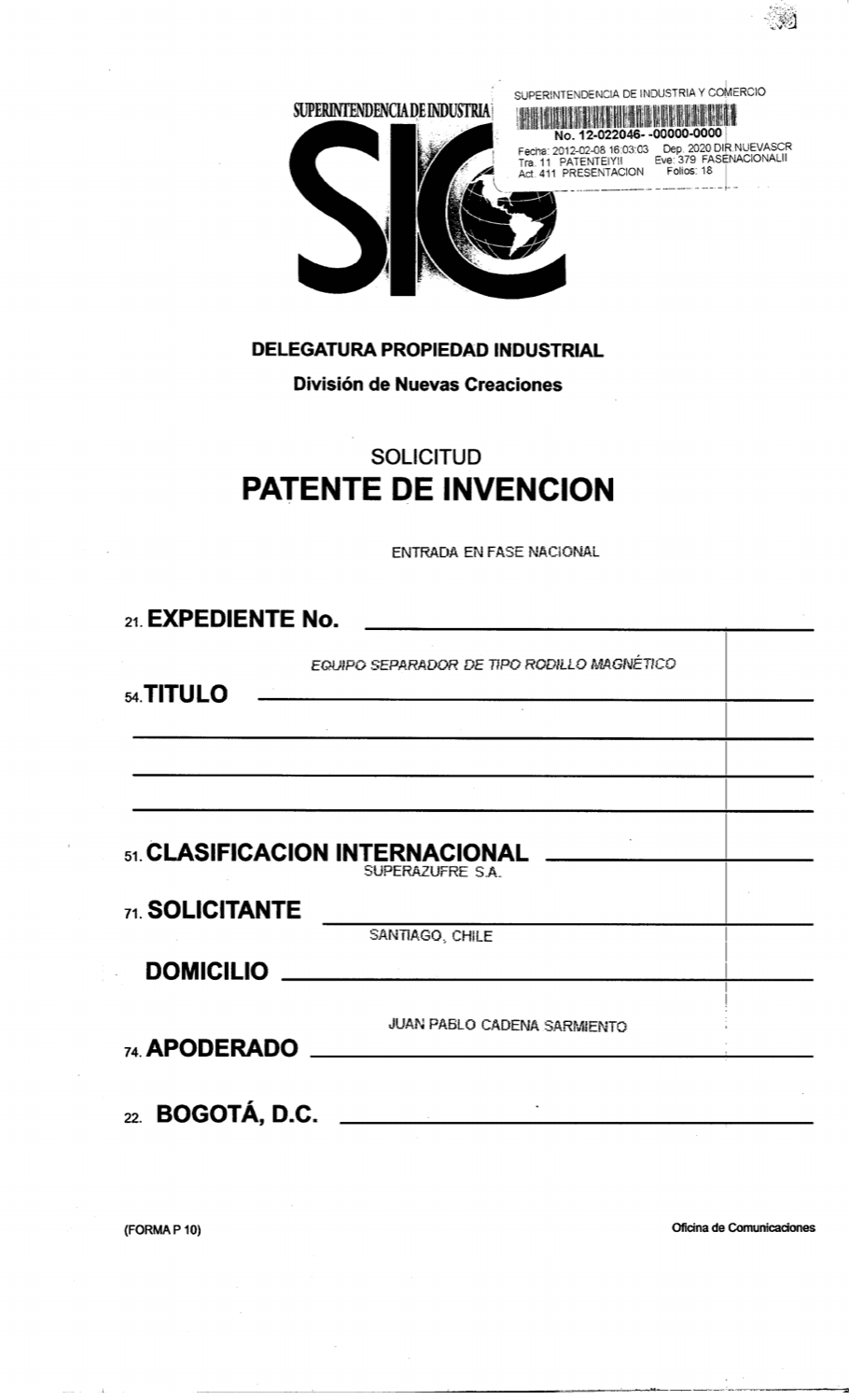 EQUIPO SEPARADOR DE TIPO RODILLO MAGNÉTICO