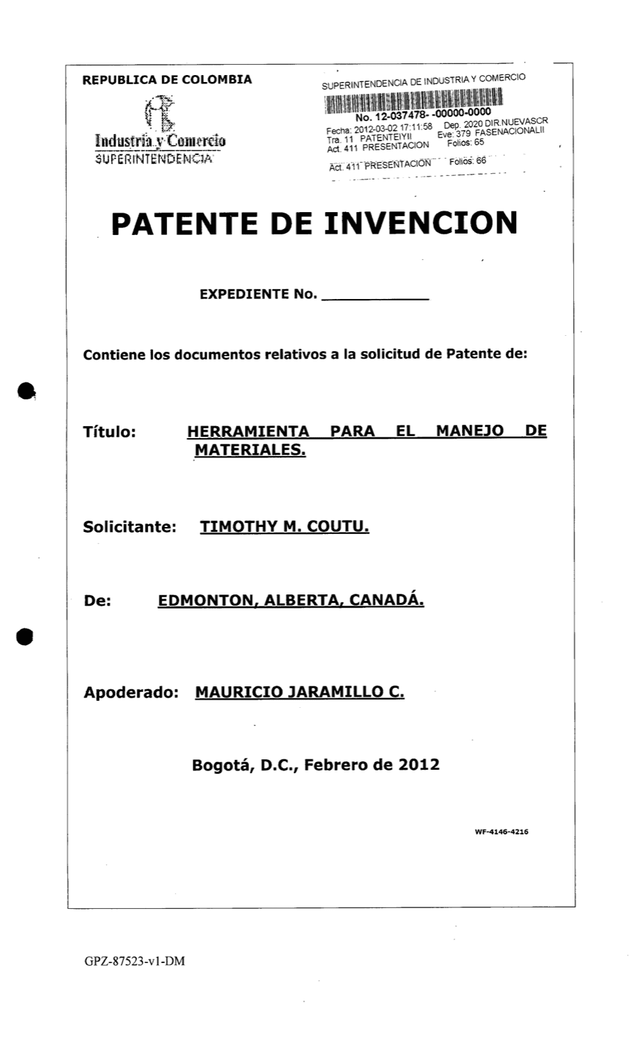 HERRAMIENTA PARA EL MANEJO DE MATERIALES