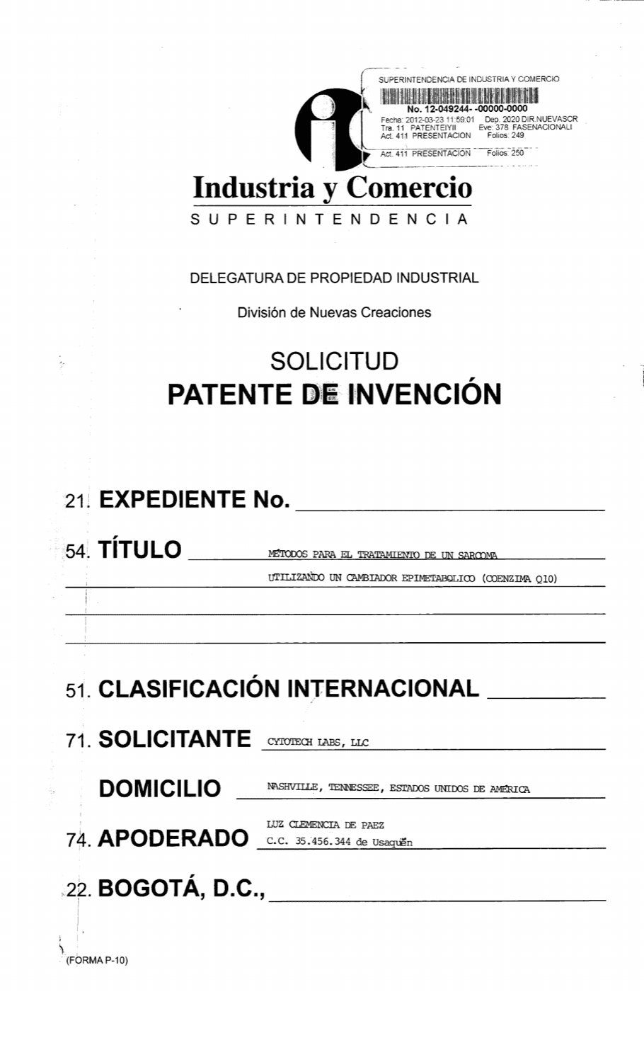 MÉTODO DE IDENTIFICACION DE SARCOMA HUMANO