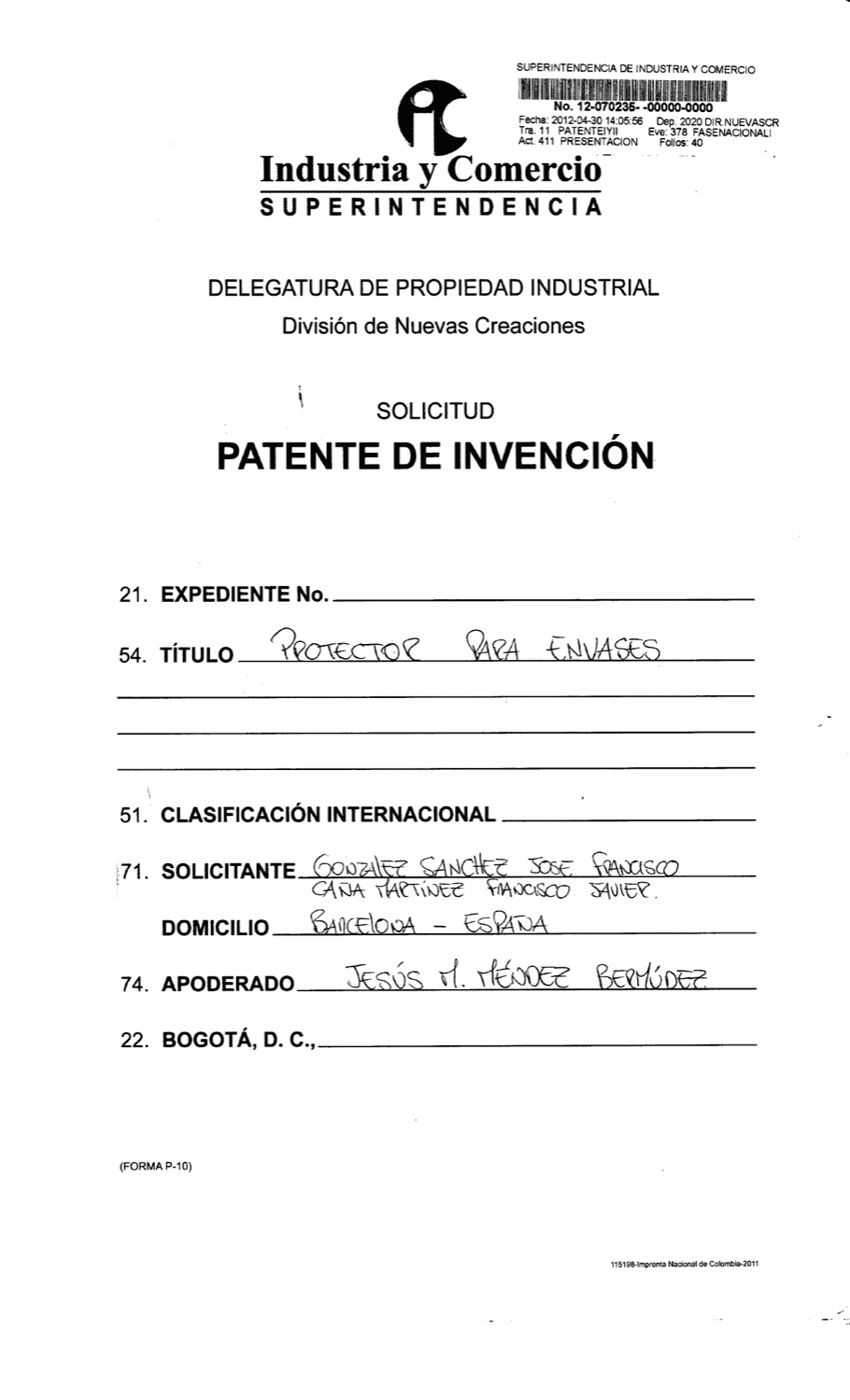 PROTECTOR PARA ENVASES