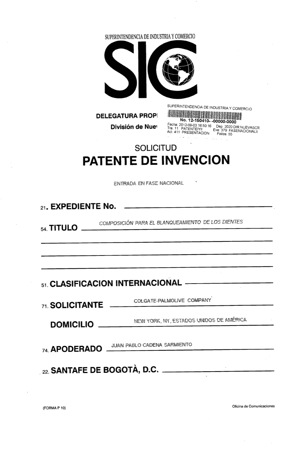 COMPOSICION PARA EL BLANQUEAMIENTO DE LOS DIENTES