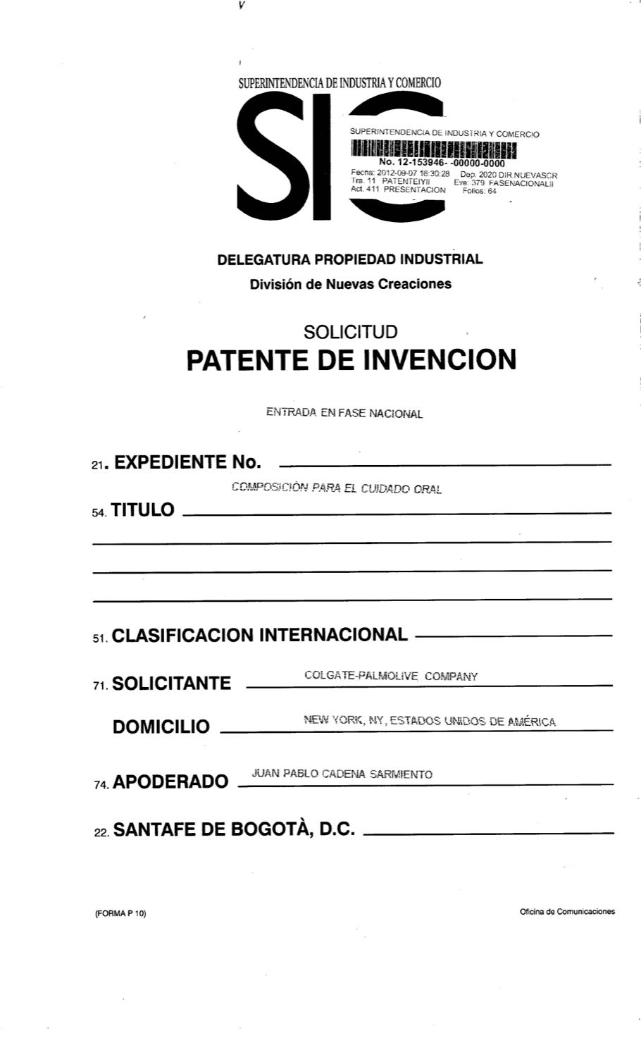 COMPOSICION PARA EL CUIDADO ORAL