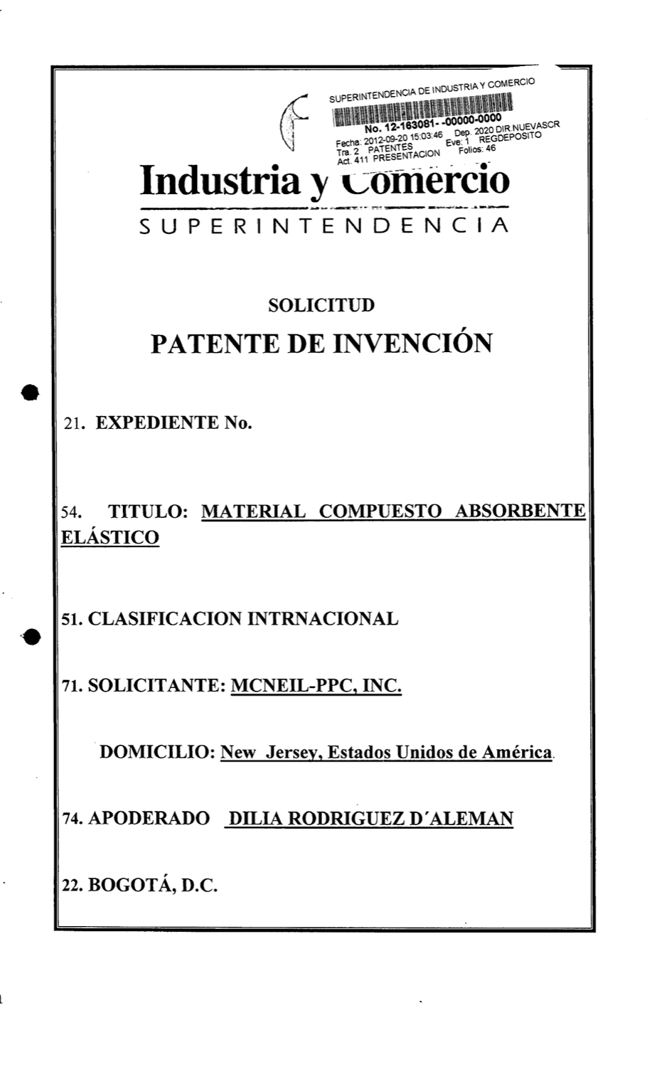MATERIAL COMPUESTO ABSORBENTE ELÁSTICO