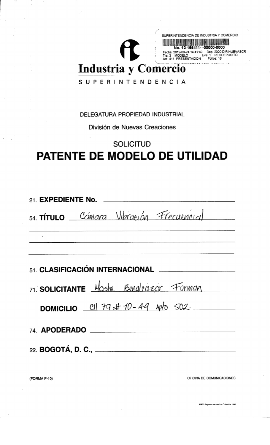 CÁMARA DE VIBRACIÓN FRECUENCIAL