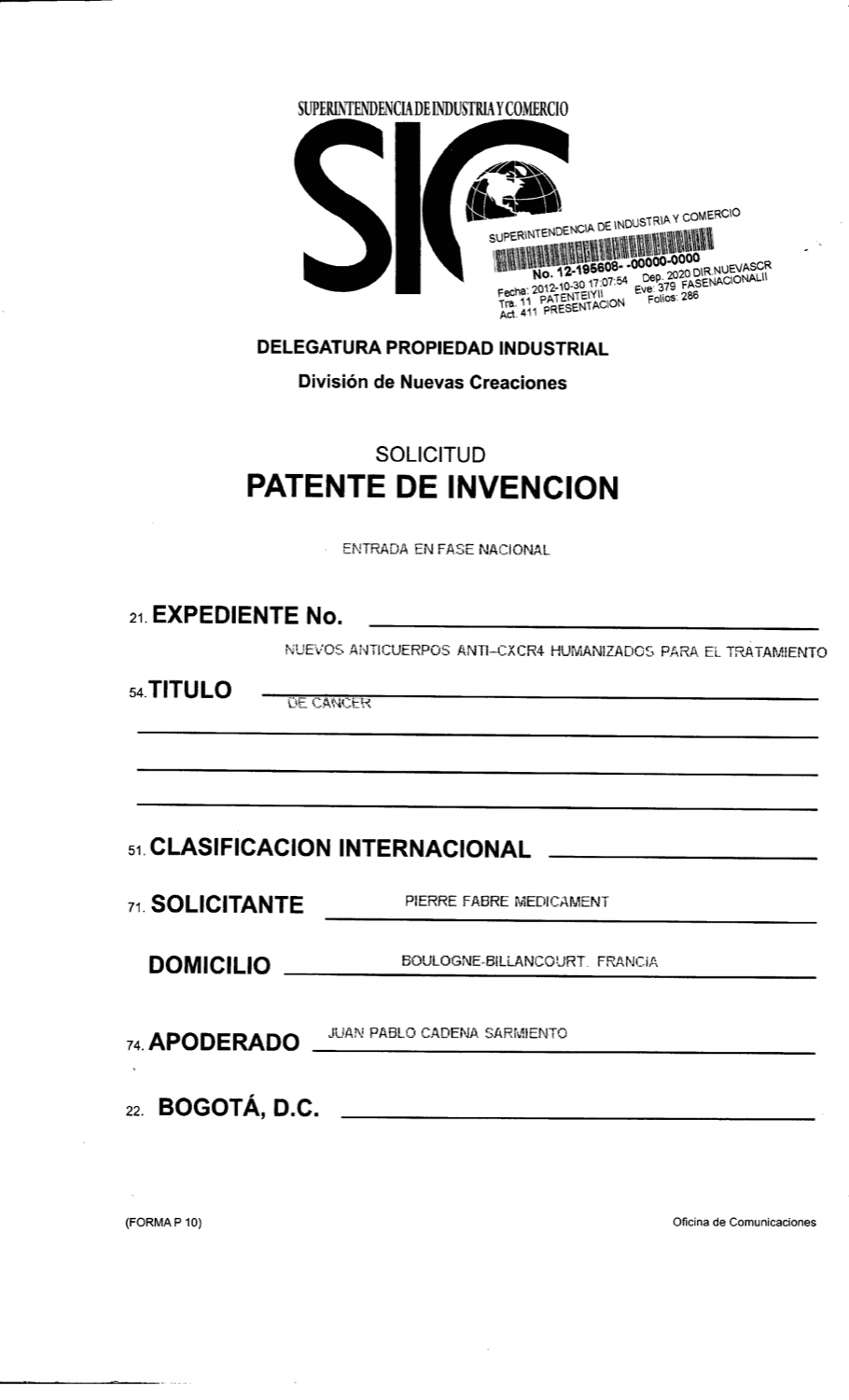 ANTICUERPO HUMANIZADO HZ515H7 CONTRA CXCR4 Y VARIANTES DEL MISMO