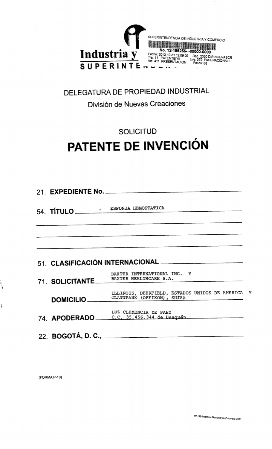 ESPONJA HEMOSTÁTICA POROSA QUE COMPRENDE UN COMPONENTE POLIMÉRICO HIDROFÍLICO Y UN AGENTE DE ENTRECRUZAMIENTO