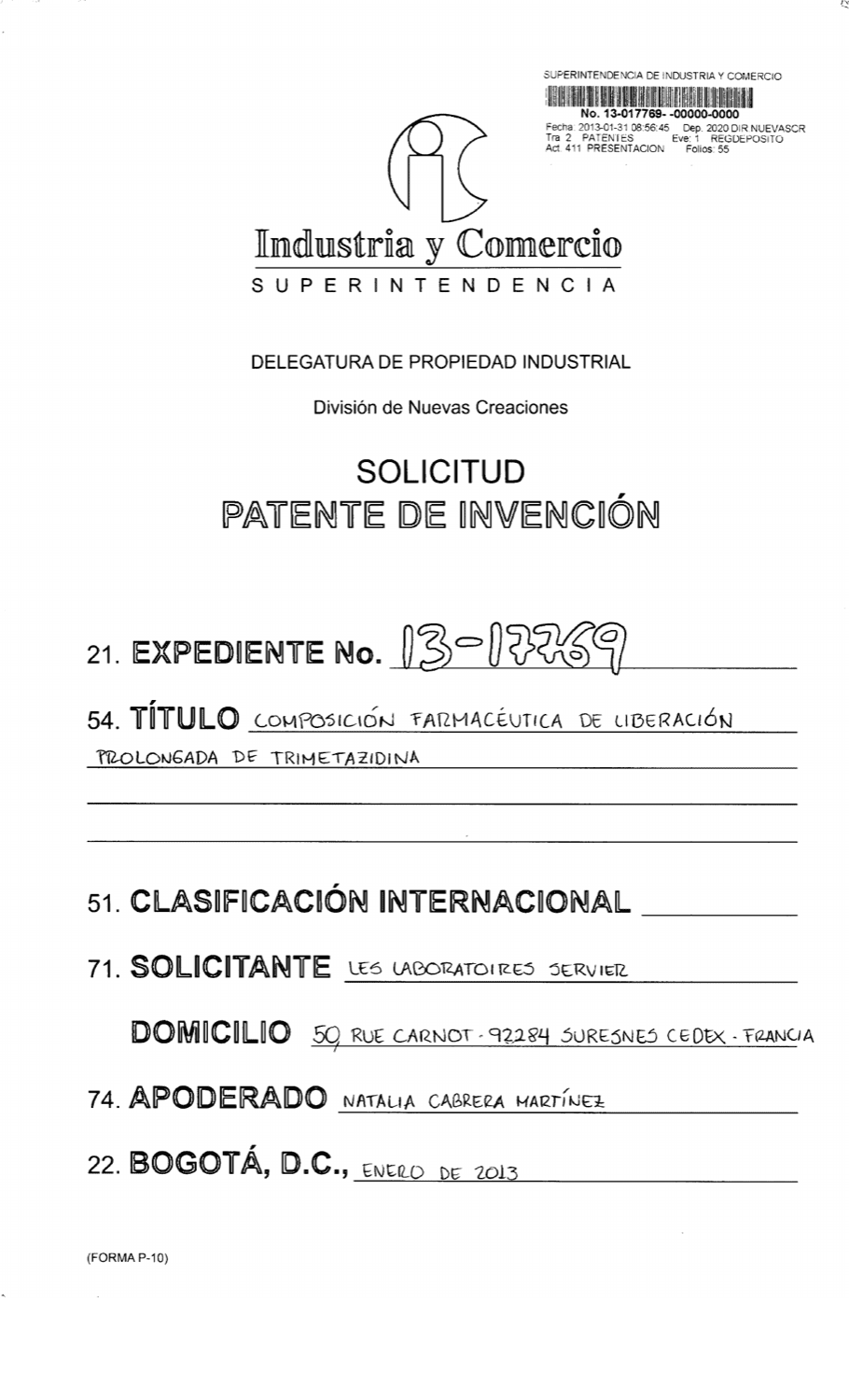 COMPOSICIÓN FARMACÉUTICA DE LIBERACIÓN PROLONGADA DE TRIMETAZIDINA