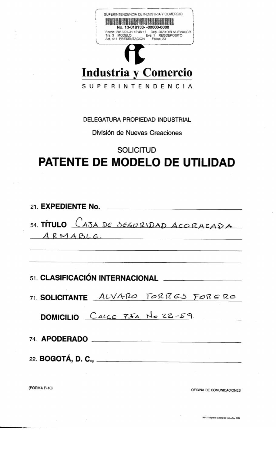 CAJA DE SEGURIDAD CON MECANISMO DE AHOGAMIENTO