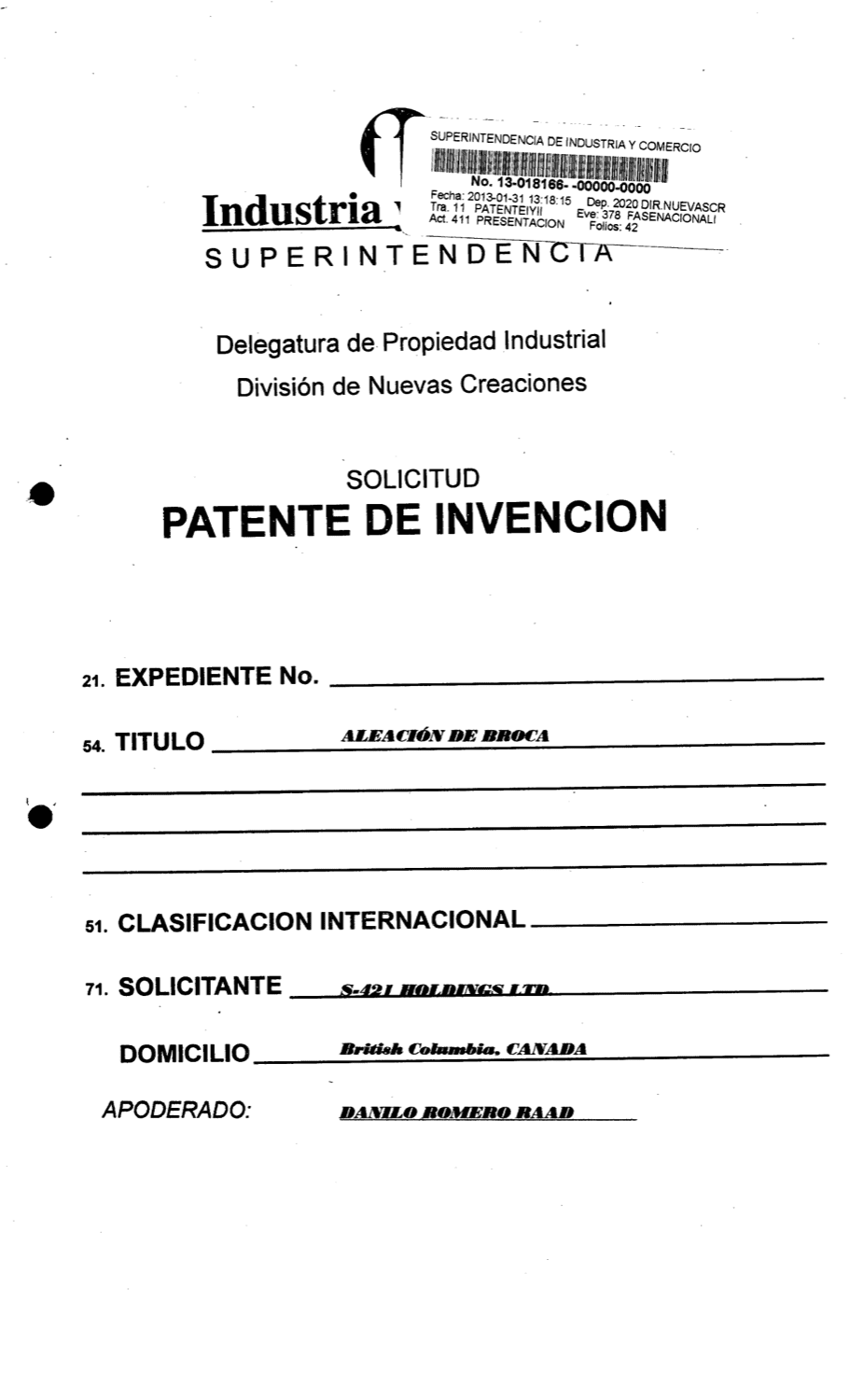 MATRIZ DE BROCA Y BROCA CON MATERIAL ABRASIVO EN POLVO Y POLVO DE METAL REFRACTARIO, Y MÉTODO PARA LA FABRICACIÓN DE DICHA BROCA