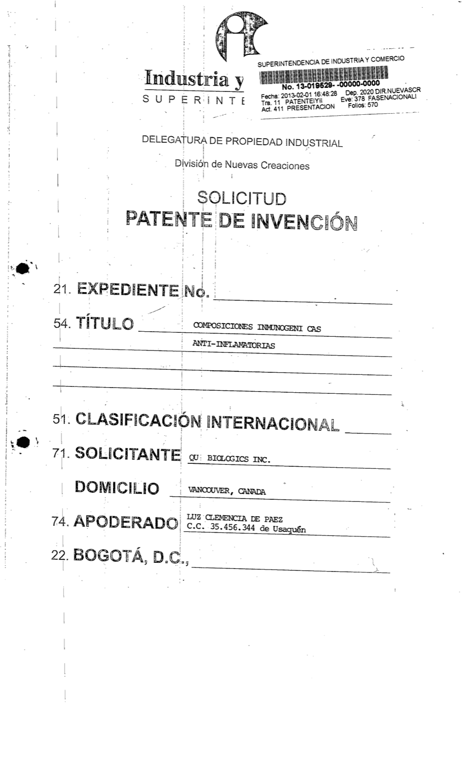 COMPOSICIONES INMUNOGÉNICAS ANTI-INFLAMATORIAS