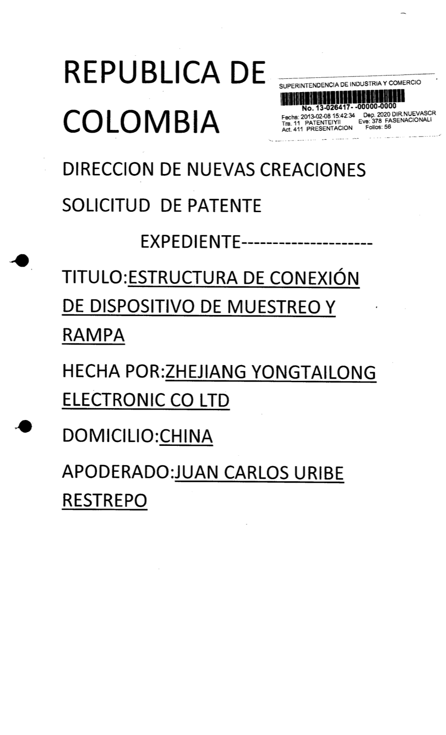 ESTRUCTURA DE CONEXIÓN DE DISPOSITIVO DE MUESTREO Y RAMPA